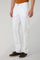 Pantalone 5 tasche in cotone e seta tinto in capo bianco