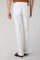 Pantalone 5 tasche in cotone e seta tinto in capo bianco