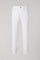 Pantalone 5 tasche in cotone e seta tinto in capo bianco