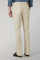 Beige Garment Dyed Cotton Silk 5-Pocket Trousers