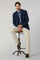 Beige Garment Dyed Cotton Silk 5-Pocket Trousers