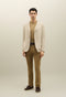 Light Brown Garment Dyed Cotton Silk 5-Pocket Trousers

