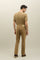 Light Brown Garment Dyed Cotton Silk 5-Pocket Trousers
