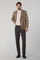Brown Garment Dyed Cotton Silk 5-Pocket Trousers