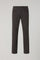 Brown Garment Dyed Cotton Silk 5-Pocket Trousers