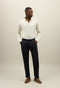 Blue Garment Dyed Linen two pleated Trousers