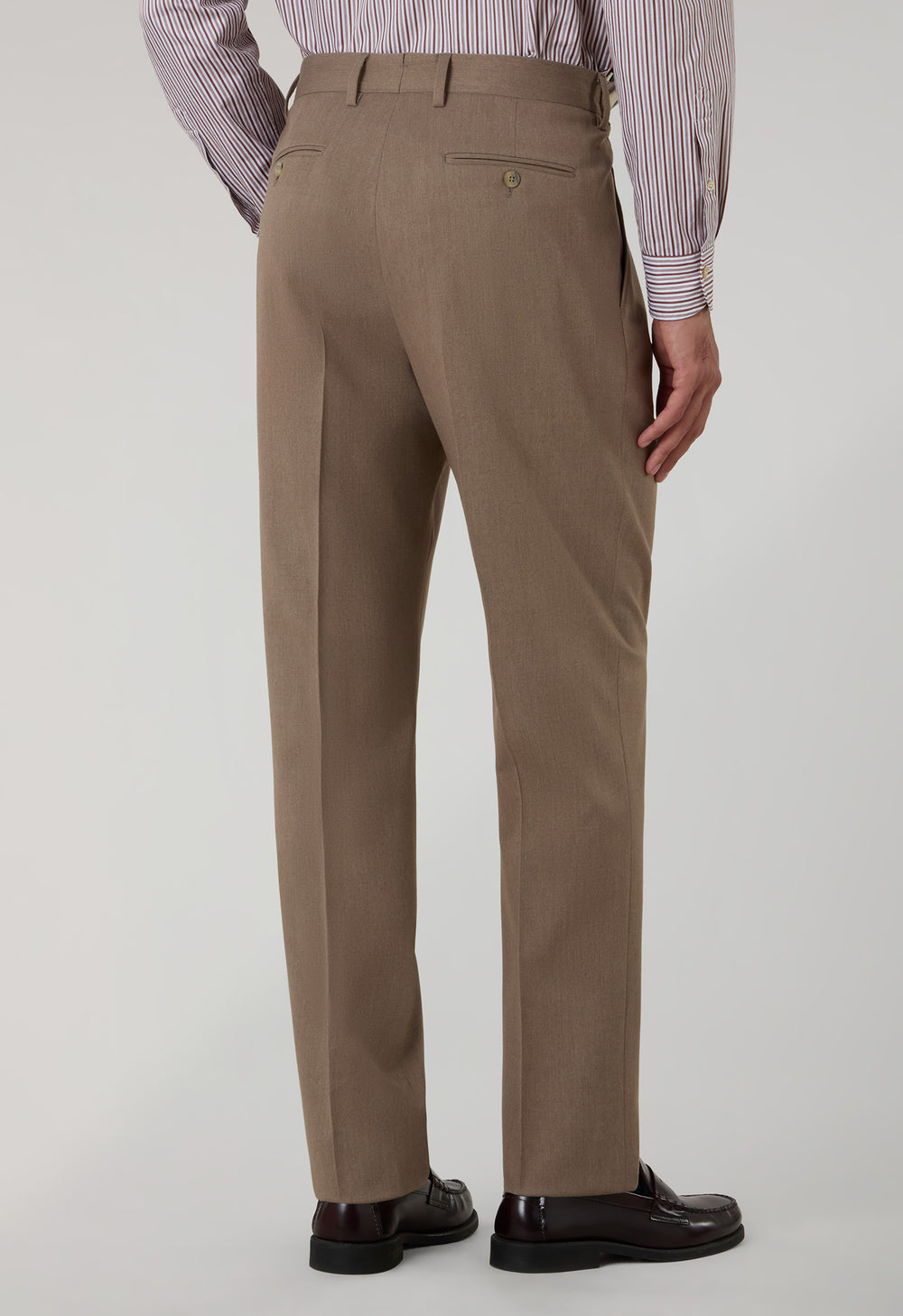 Beige Stretch Wool Mario Trousers