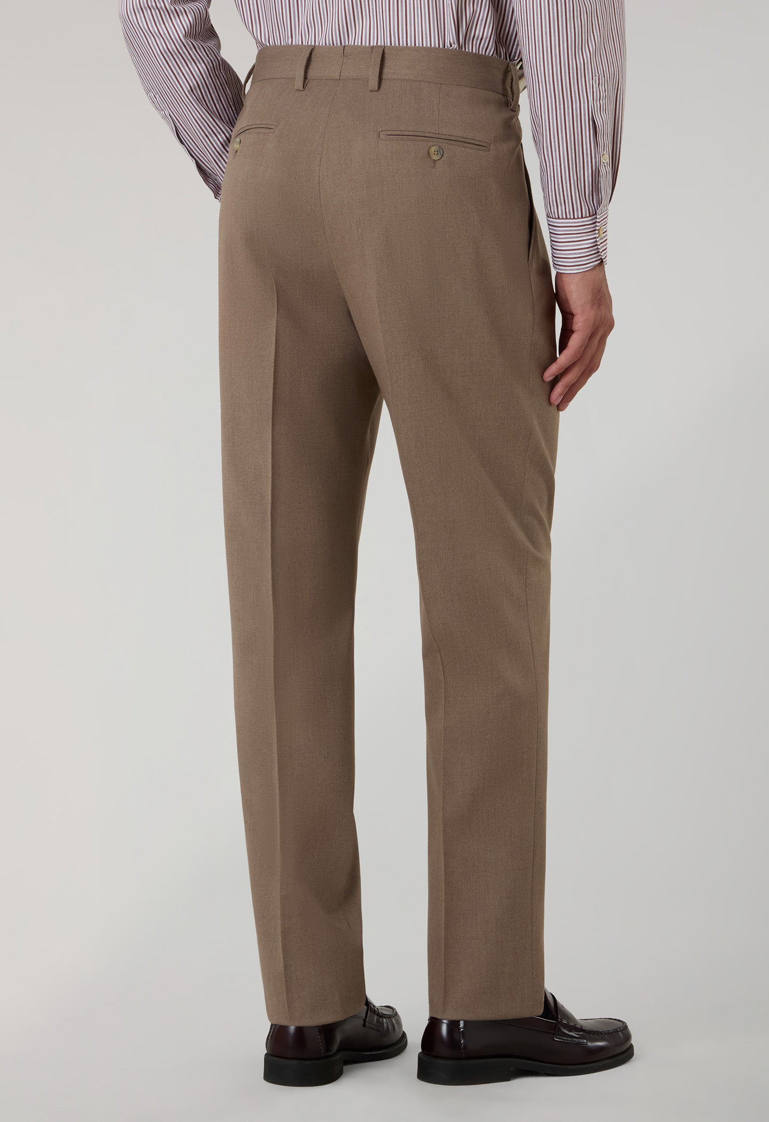 Beige Stretch Wool Mario Trousers