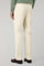 White Garment Dyed Cotton Herringbone Napoli Trousers