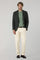 White Garment Dyed Cotton Herringbone Napoli Trousers