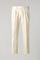 White Garment Dyed Cotton Herringbone Napoli Trousers