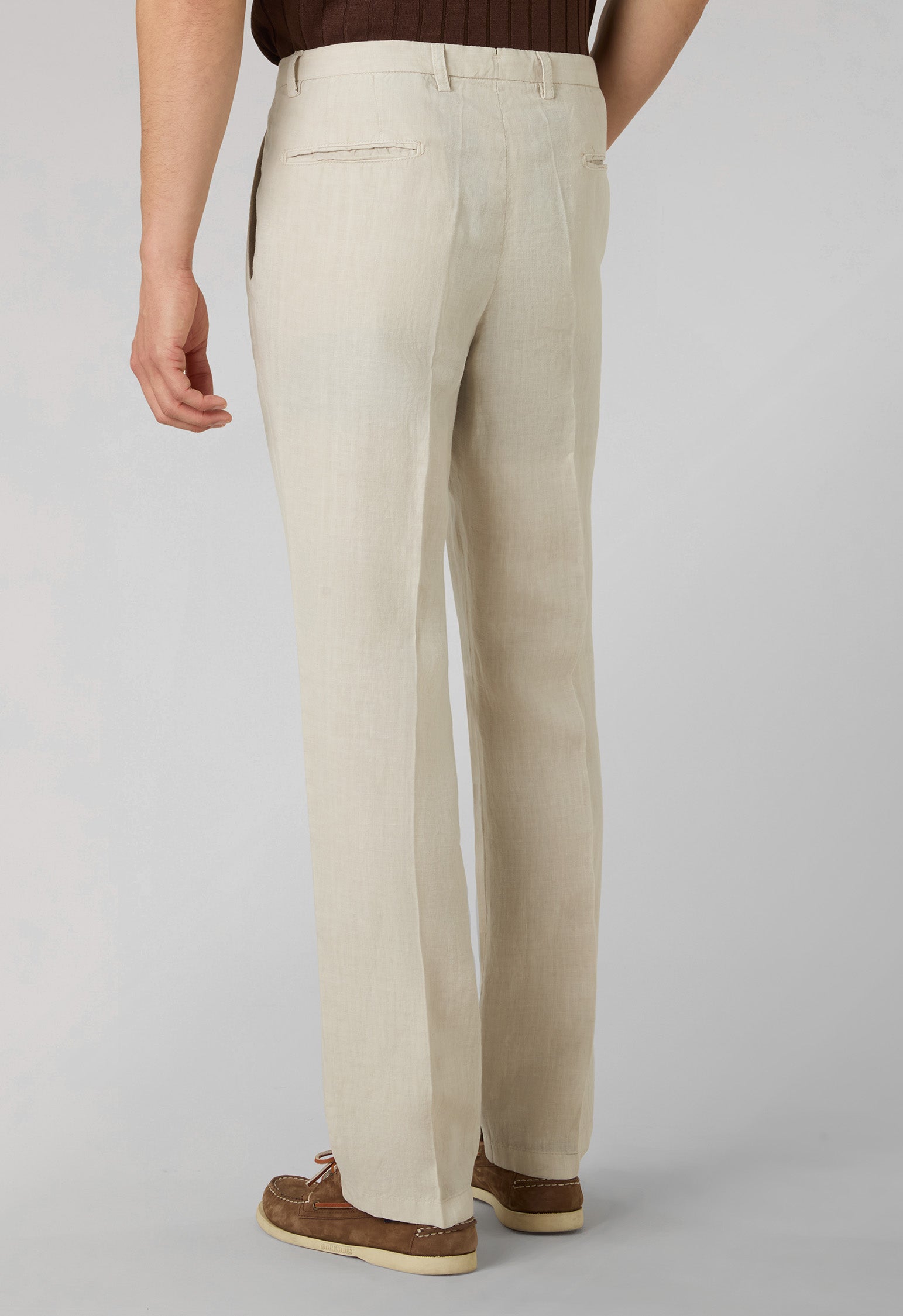Pantalone Napoli in lino tinto in capo beige