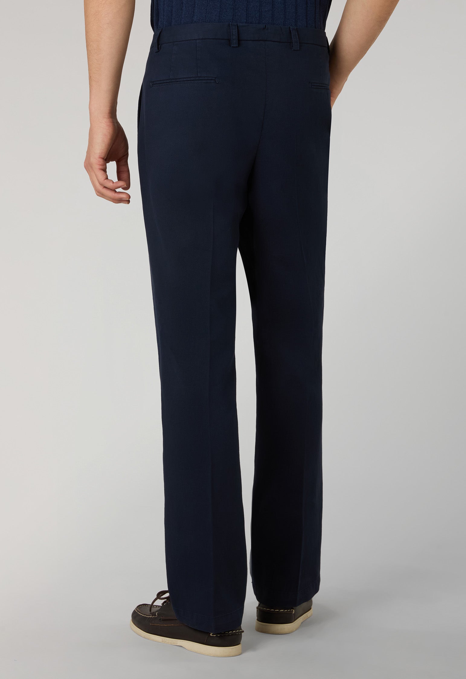 Pantalone Napoli in cotone stretch tinto in capo blu