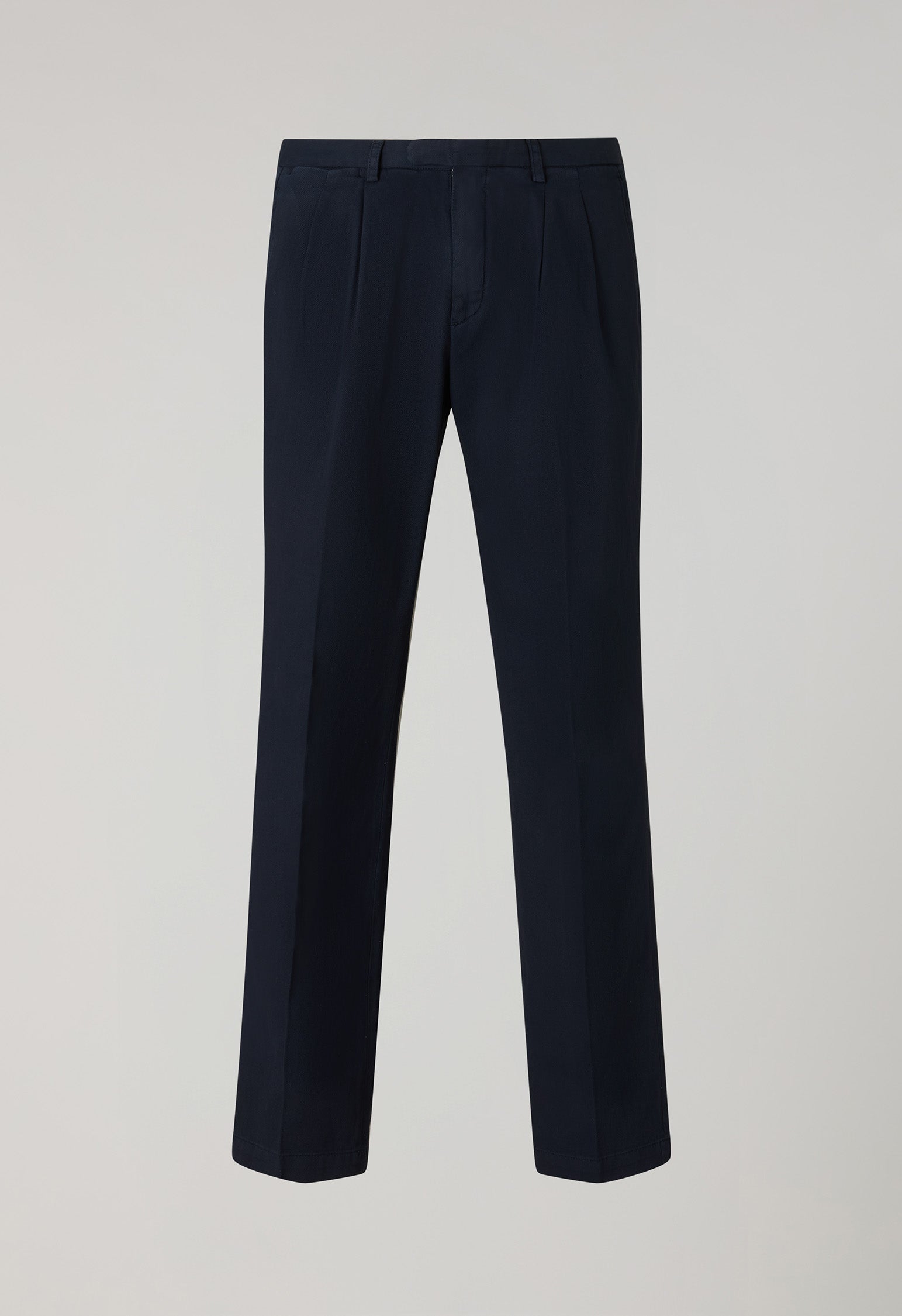 Blue Garment Dyed Stretch Cotton Napoli Trousers