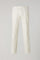 Ice White Garment Dyed Stretch Cotton Napoli Trousers