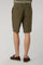 Light Brown Garment Dyed Linen Bermuda