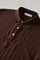 Brown Linen Cotton Flat Rib Short-Sleeve Polo