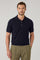 Blue Wool short-sleeve Polo