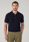 Blue Wool short-sleeve Polo