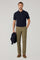 Blue Wool short-sleeve Polo