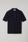 Blue Wool short-sleeve Polo