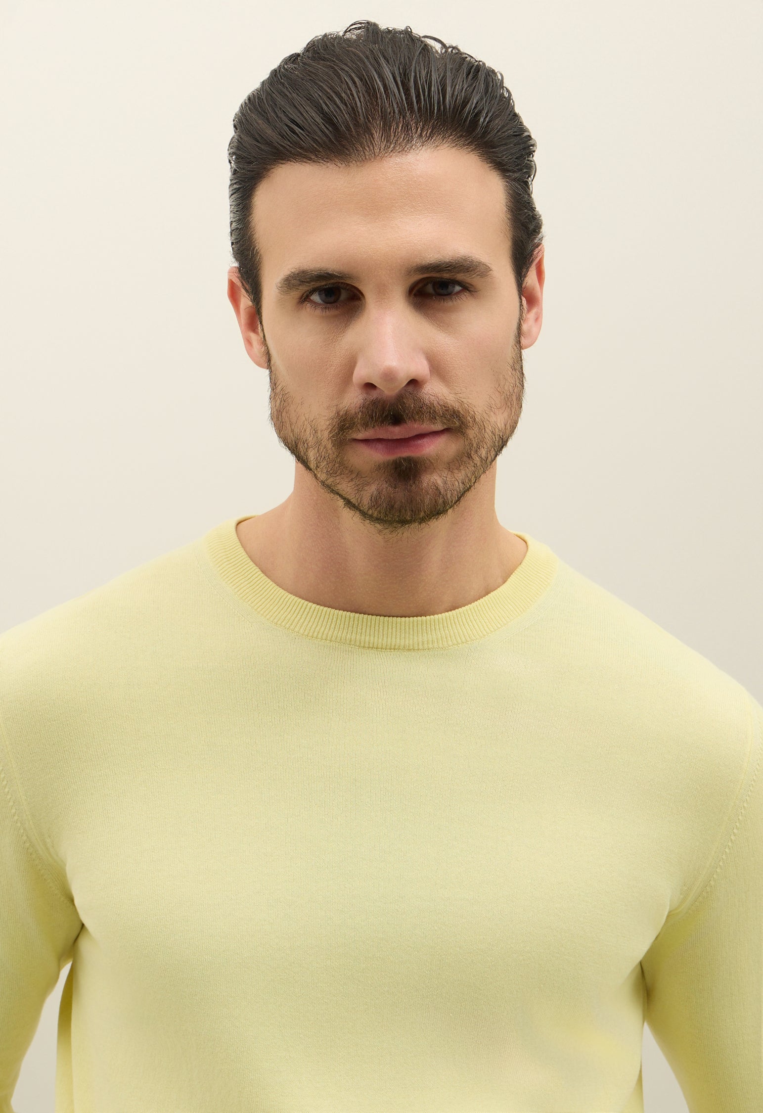 Yellow Garment Dyed Cotton Crewneck