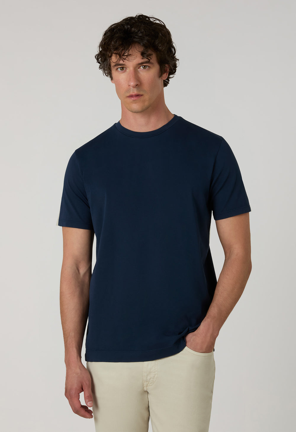 Blue Cotton Jersey T-Shirt