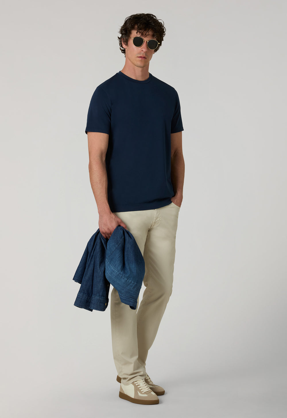 Blue Cotton Jersey T-Shirt
