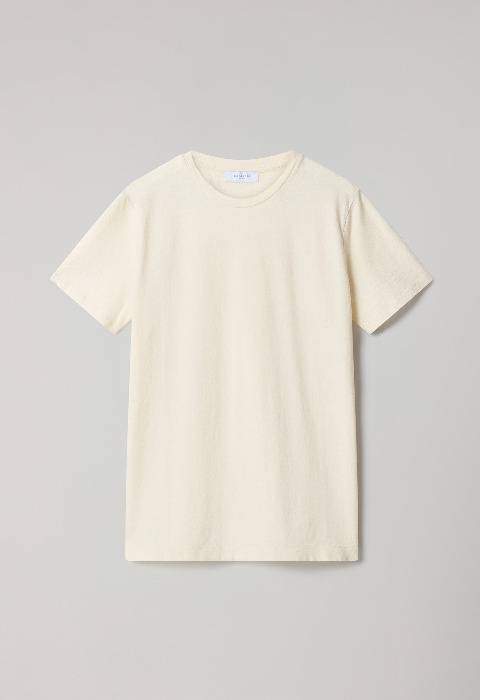 White Cotton Linen T-Shirt