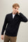 Blue Cotton Cashmere knitted Bomber