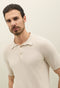White Honeycomb Cotton short-sleeve Polo