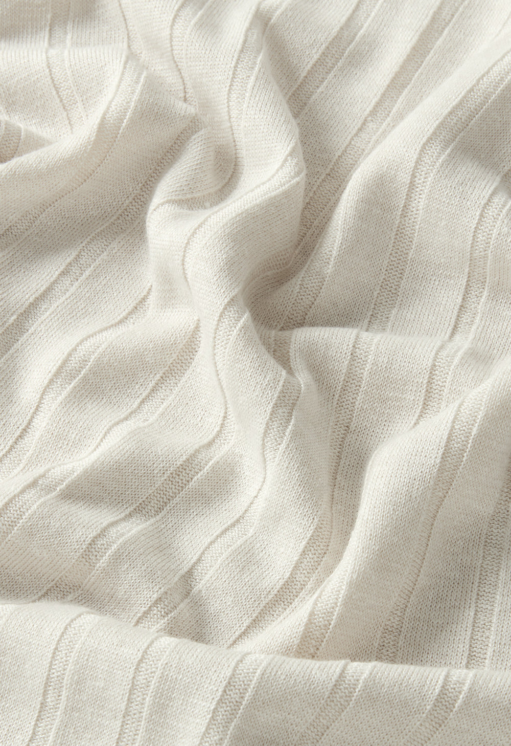 Warm White Linen Cotton Flat Rib T-Shirt