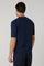 Blue Linen Cotton Flat Rib T-Shirt