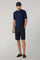 Blue Linen Cotton Flat Rib T-Shirt