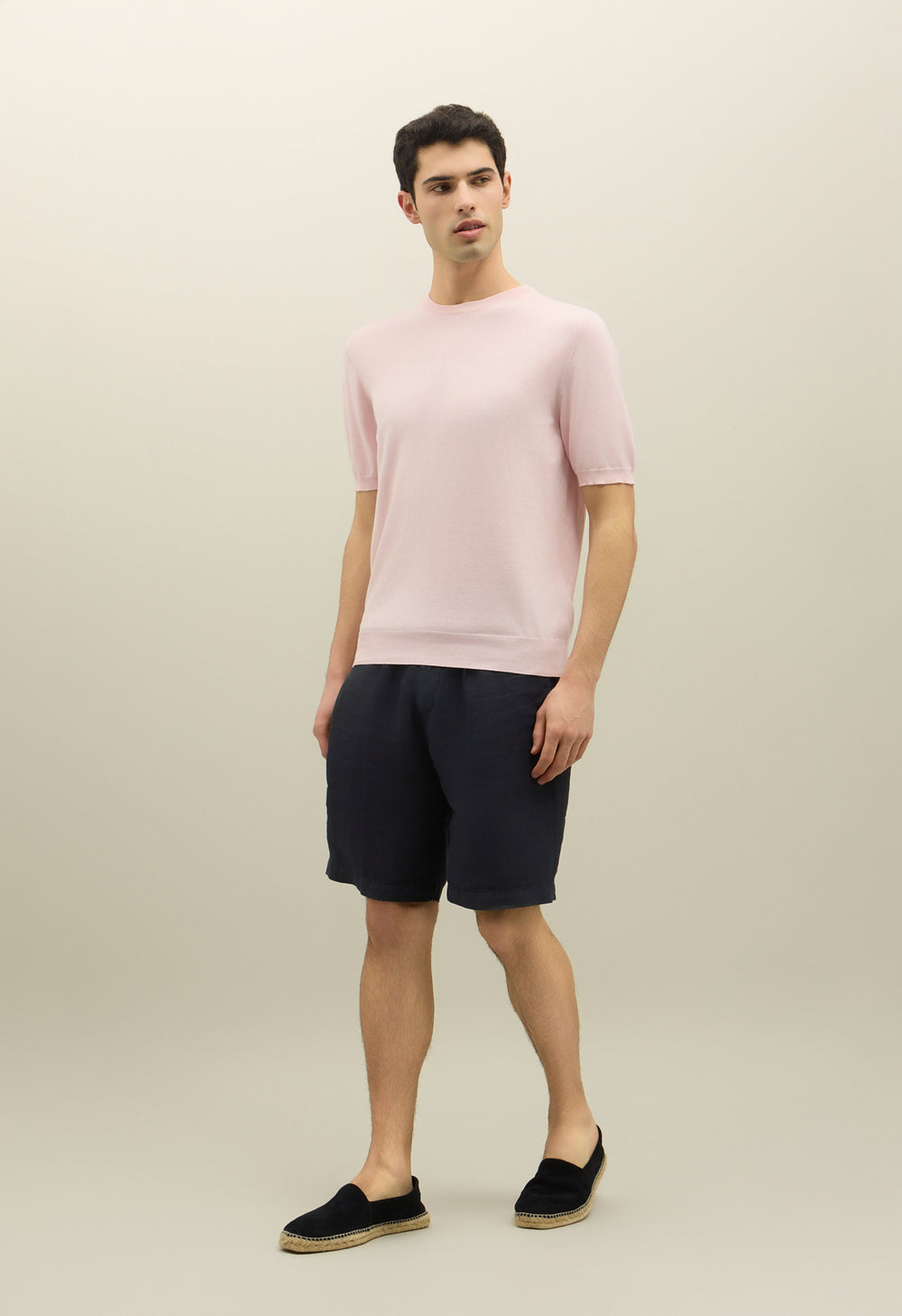 Pink Garment Dyed Cotton T-Shirt