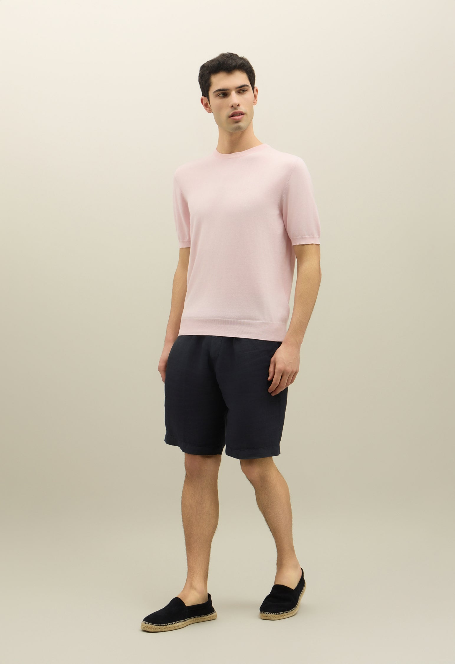 Pink Garment Dyed Cotton T-Shirt