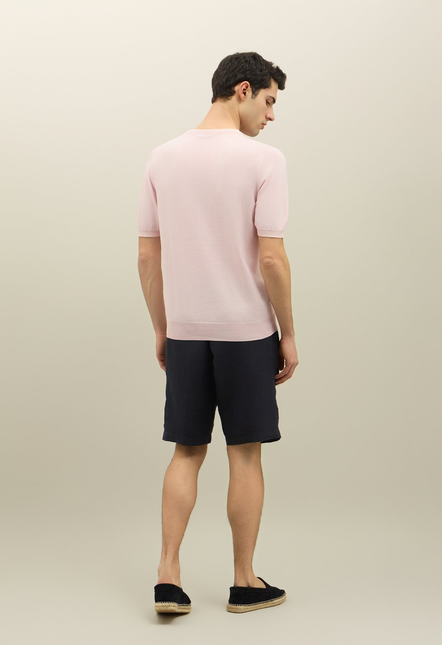 Pink Garment Dyed Cotton T-Shirt