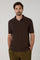 Brown Garment Dyed Cotton Piqué Short-Sleeve Polo