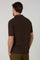 Brown Garment Dyed Cotton Piqué Short-Sleeve Polo