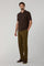 Brown Garment Dyed Cotton Piqué Short-Sleeve Polo