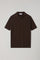 Brown Garment Dyed Cotton Piqué Short-Sleeve Polo
