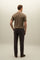 Khaki Jacquard Cotton Short-Sleeve Polo
