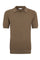 Khaki Jacquard Cotton Short-Sleeve Polo