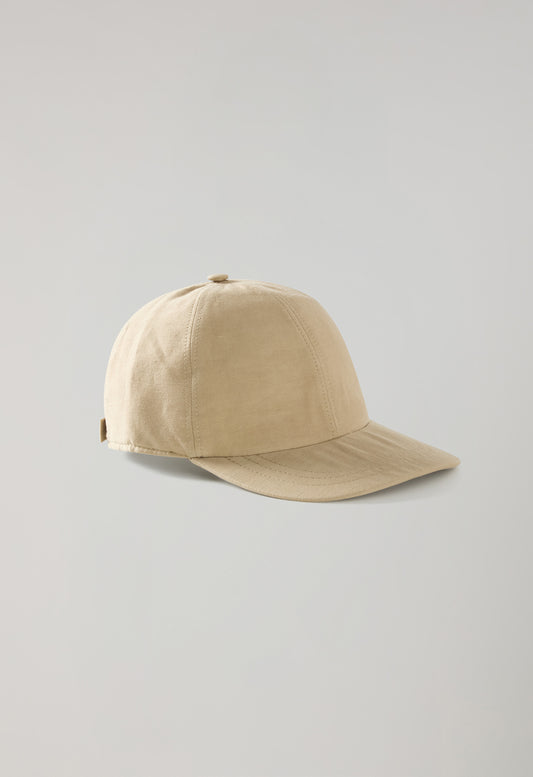 Beige Cotton Linen Baseball Cap