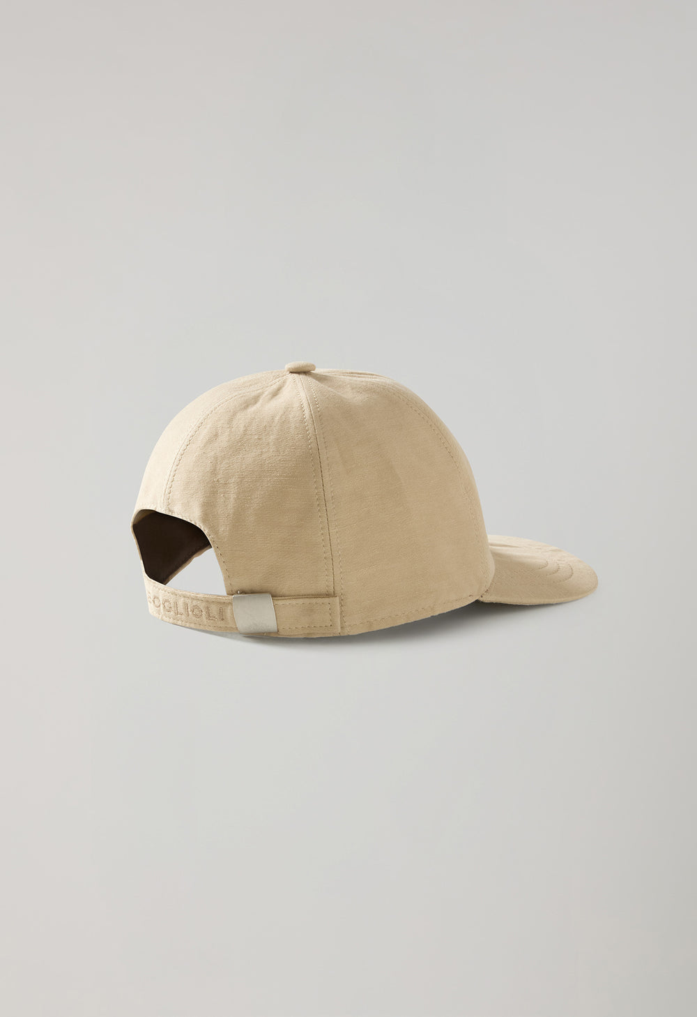 Cappellino da baseball in cotone e lino beige