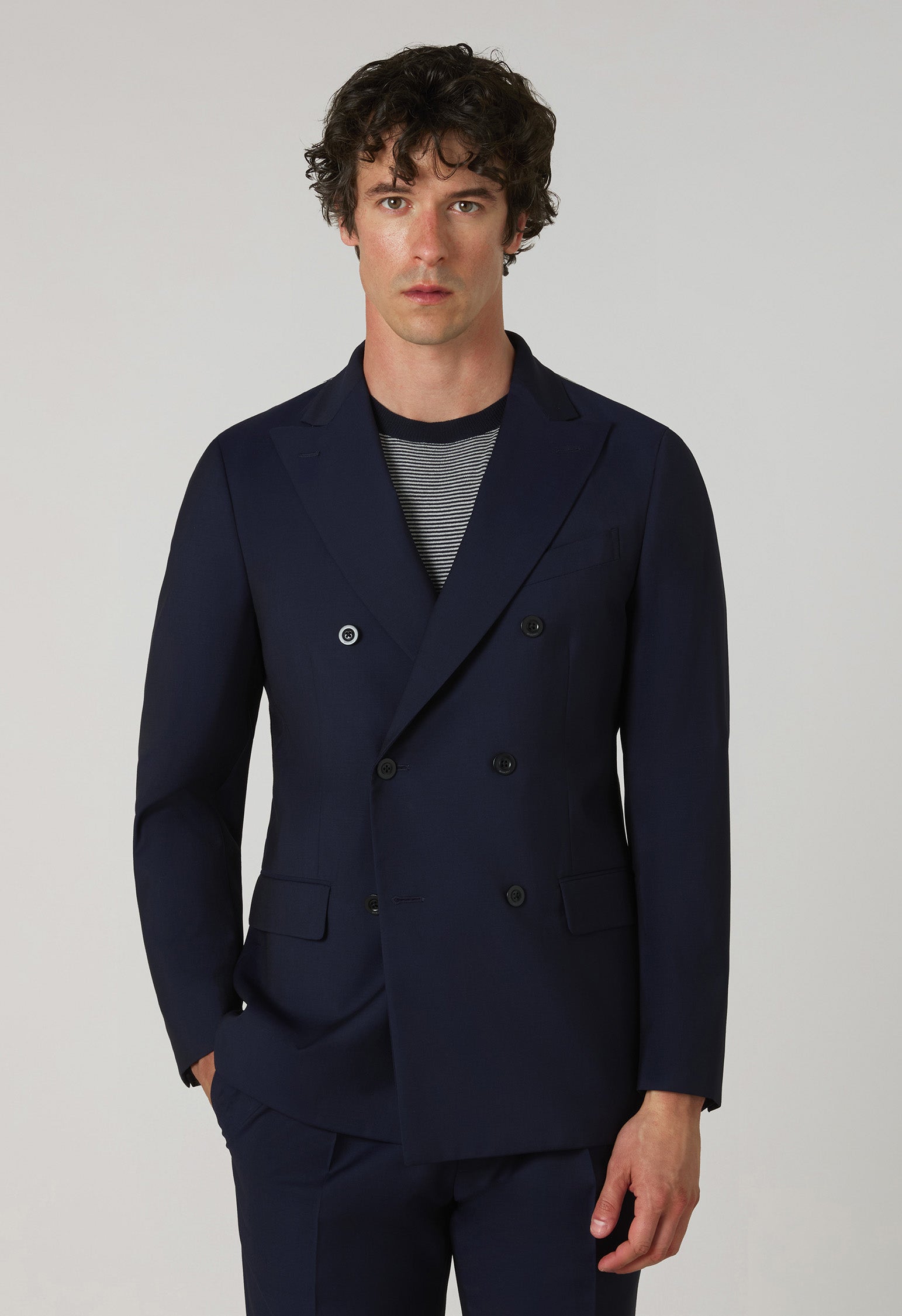 Abito B-Line blu in tela di lana