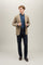 K-Jacket in lino a quadri beige