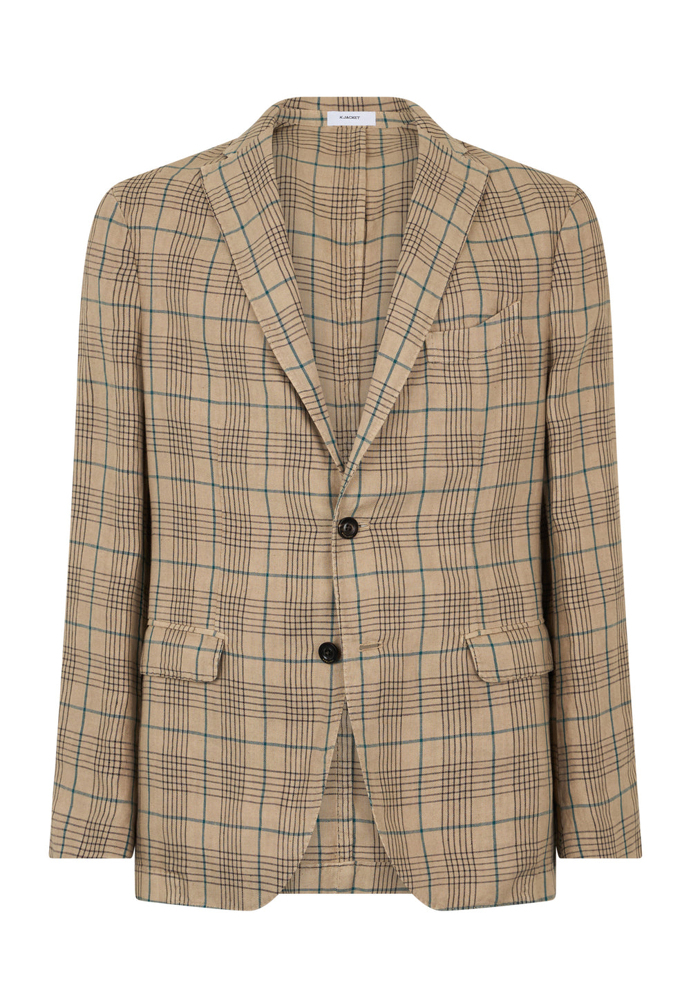 K-Jacket in lino a quadri beige