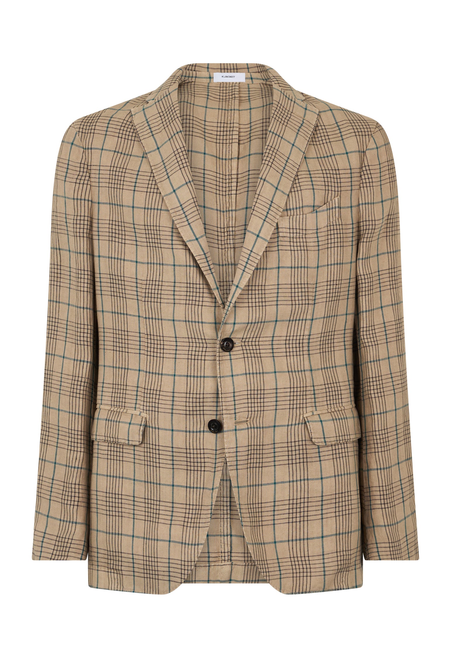 K-Jacket in lino a quadri beige