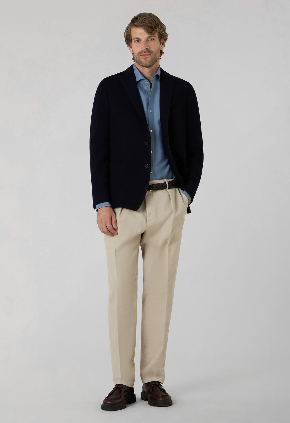 Blue Knitted Jersey K-Jacket